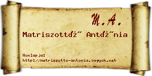 Matriszottó Antónia névjegykártya